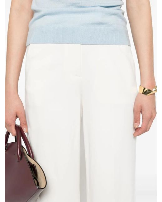 Lorena Antoniazzi White Crepe Straight Trousers