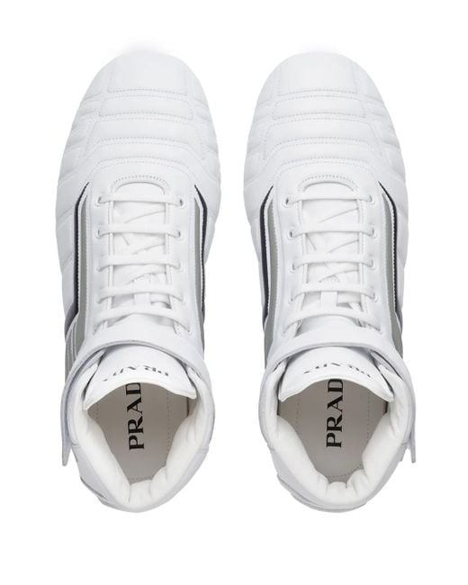 Prada White Lace-Up Chukka Boots for men