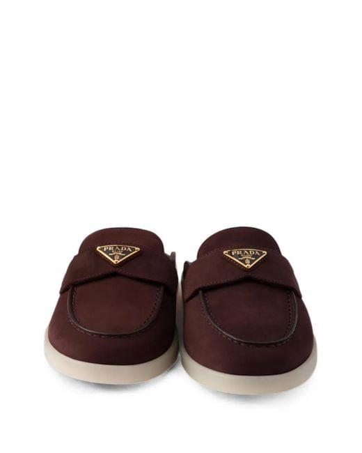 Prada Brown Nubuck Mules