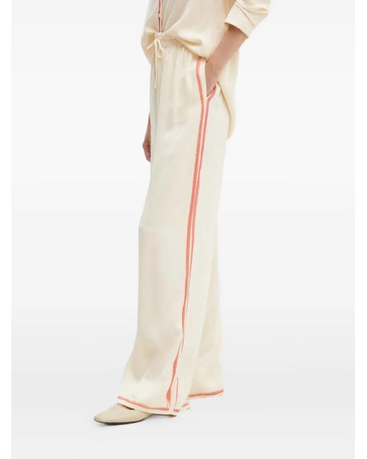 Stine Goya Natural Stripe-detail Drawstring Track Pants