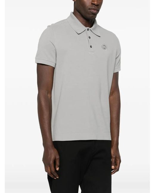 Canada Goose Gray Polo À Patch Logo for men