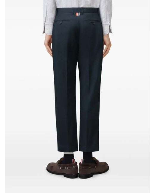 Thom Browne Blue Tapered Chino Trousers for men