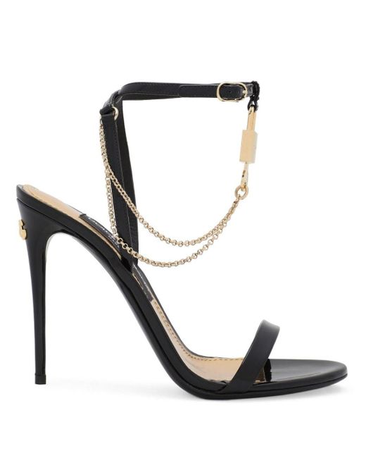 Dolce & Gabbana Leren Sandalen in het Black