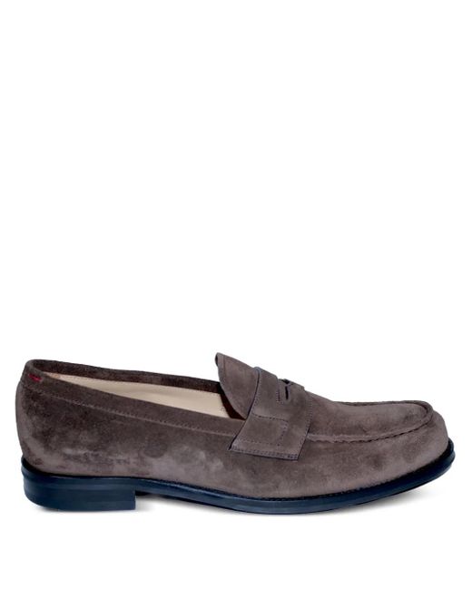 メンズ Kiton スエード ペニーローファー Brown