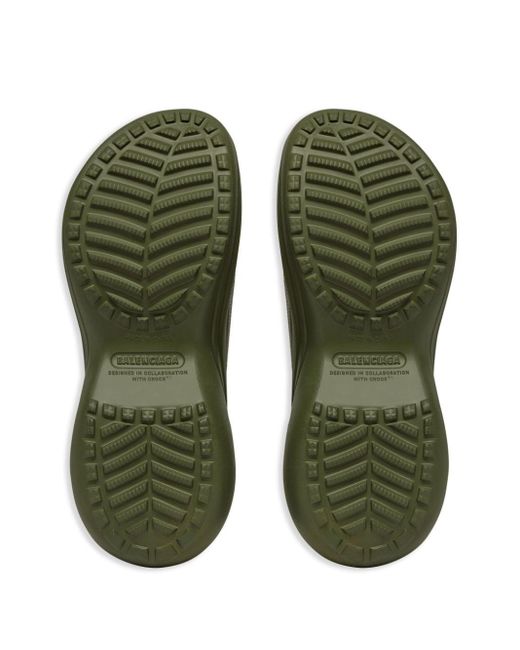 Balenciaga Green X Crocs Logo-embossed Slides for men