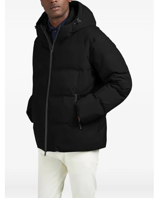 Paul & Shark Black Hooded Down Jacket for men