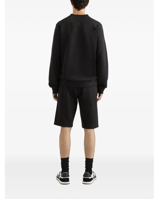 Dolce & Gabbana Black Embroidered Track Shorts for men