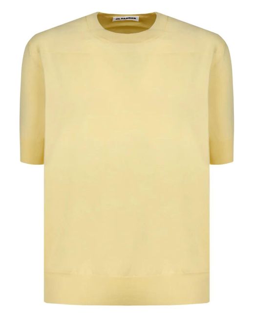 Jil Sander Yellow Cotton Short-Sleeve T-Shirt