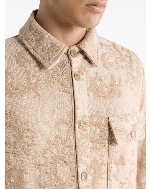 Etro Natural Leafy-Motif Cotton Jacket for men