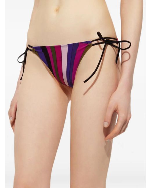 Emilio Pucci Purple Iride-Print Bikini Bottom