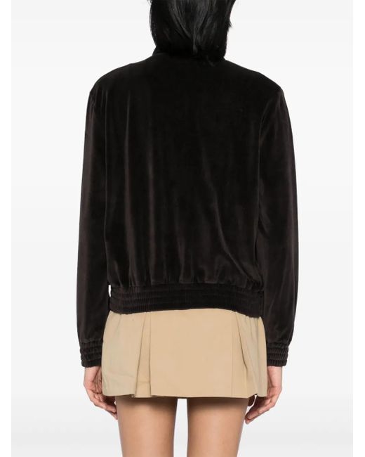 Sporty & Rich Ny Crest ベロア トラックジャケット Black