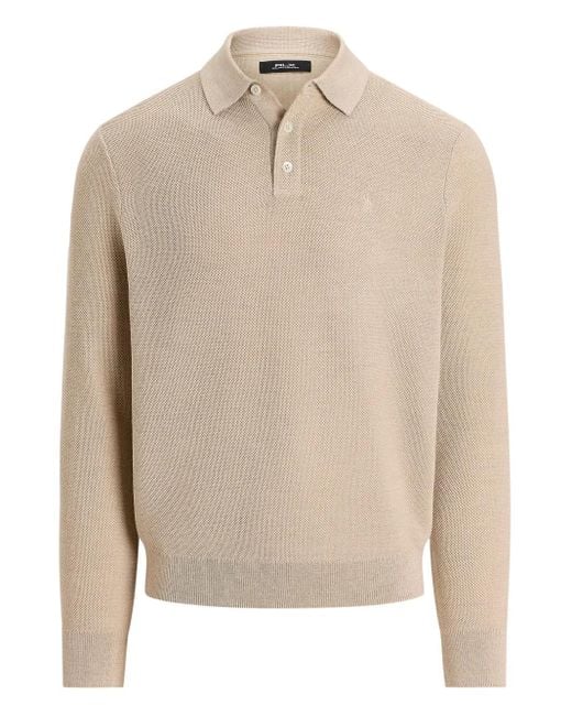Ralph Lauren Natural Long-Sleeve Polo Shirt for men