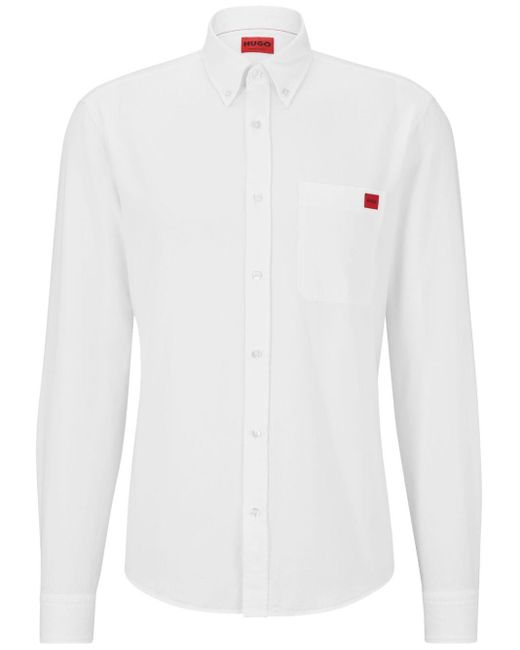 HUGO Hemd mit Logo-Applikation in White für Herren