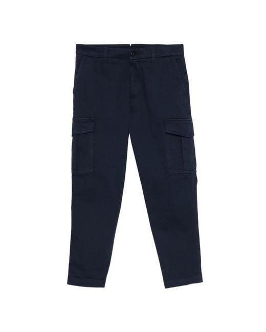 Eleventy Blue Button-Fastening Cargo Pants for men
