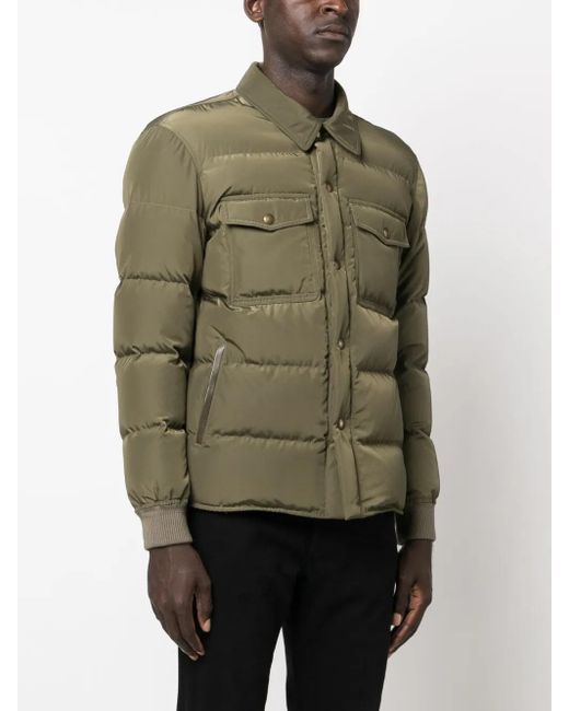 Tom Ford Green Padded Jacket In Techno Ottoman for men
