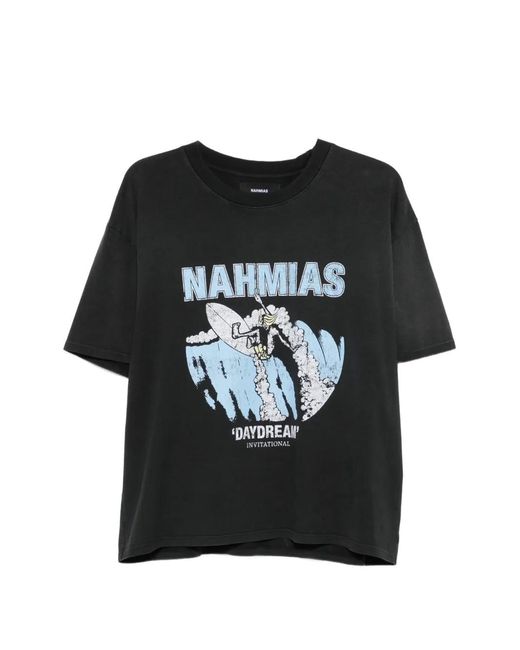 NAHMIAS Black Daydream Invitational Graphic-Print Cotton T-Shirt for men