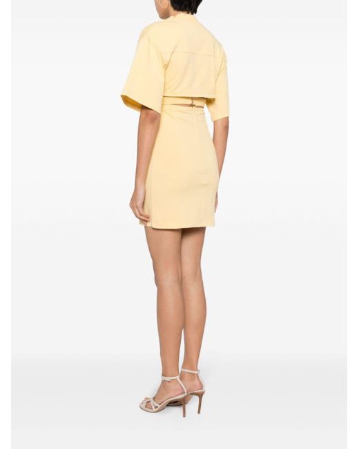 Vestido corto Le Robe T-shirt Bahia de algodon Jacquemus de color Yellow