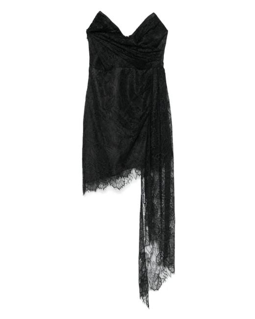 retroféte Mini-Jurk Met Kant in het Black