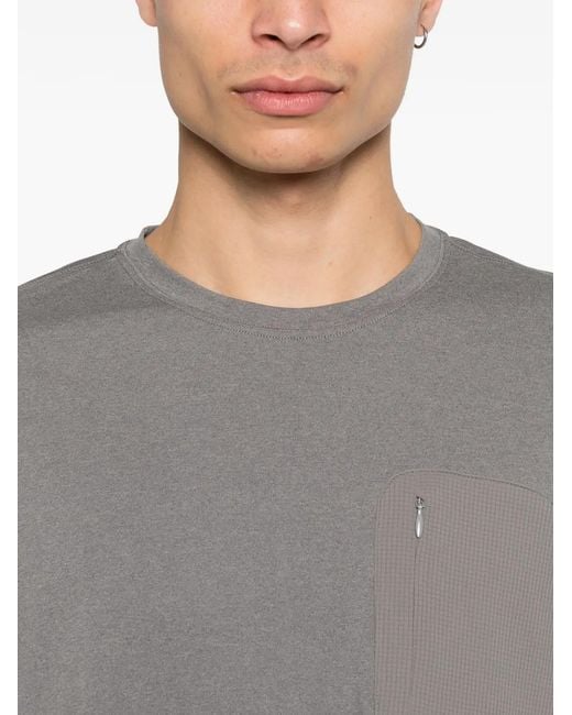 Hiking Patrol Gray Pocket Longsleeve Panelled T-Shirt for men