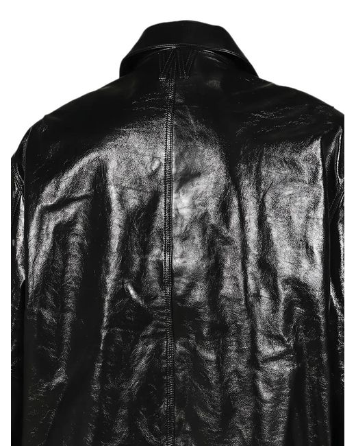 Willy Chavarria Black Coach Leather Jacket for men