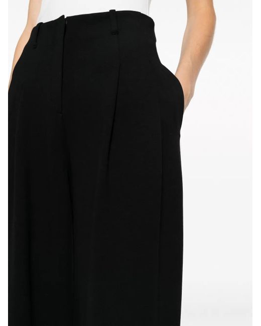 Emporio Armani Black High-wasited Pleated Trousers