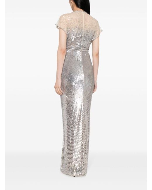Jenny Packham White Stardust Sequin-embellished Dress