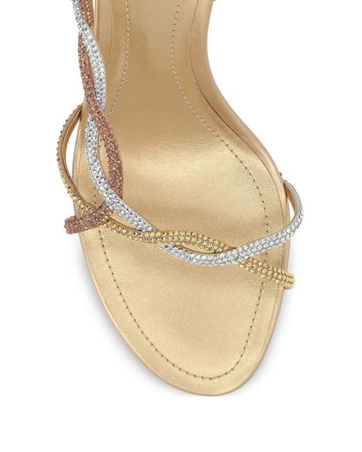 Rene Caovilla Metallic 80Mm Rhinestone-Embellished Slingback Sandals