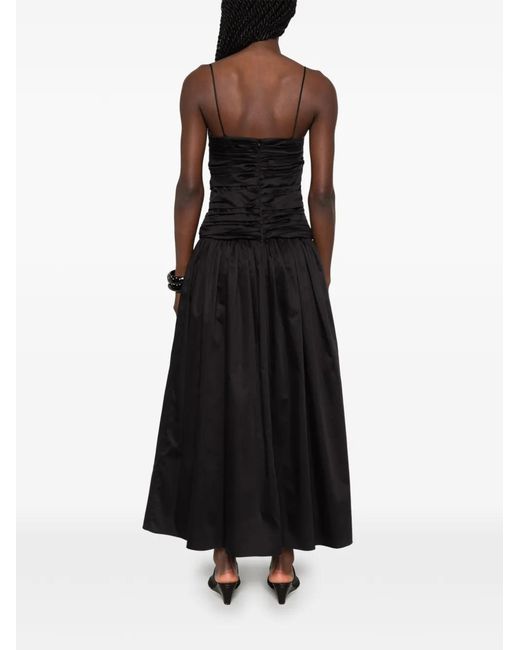 TOVE Black Amina Ruched Midi Dress