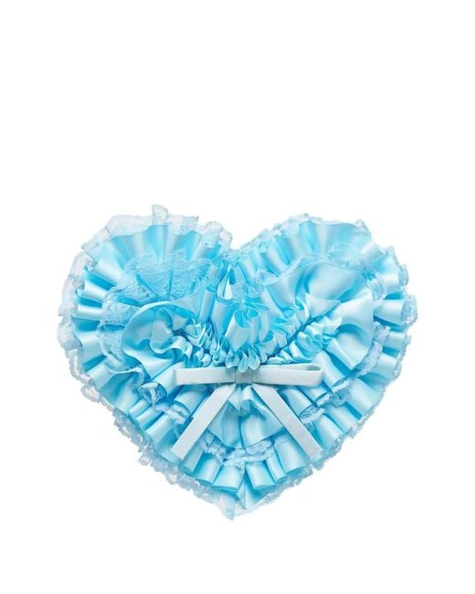 Ashley Williams Blue Ruffled-Detail Clutch Bag