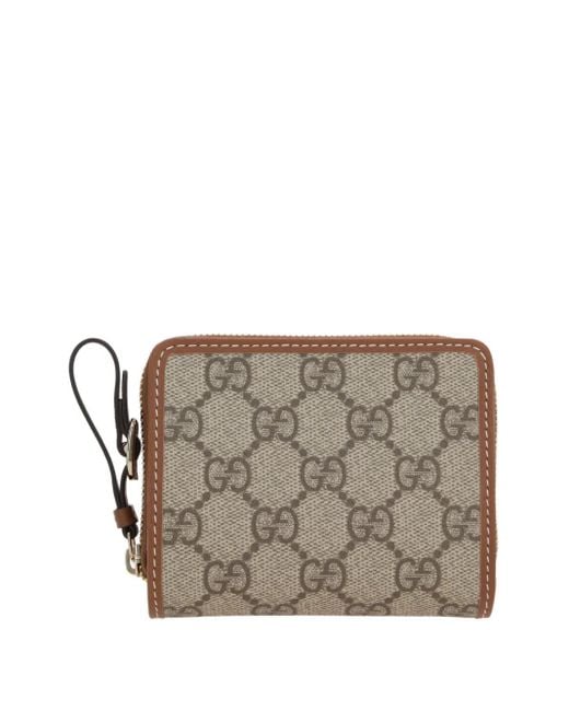 Gucci Gray Gg-Monogram Zip-Around Wallet