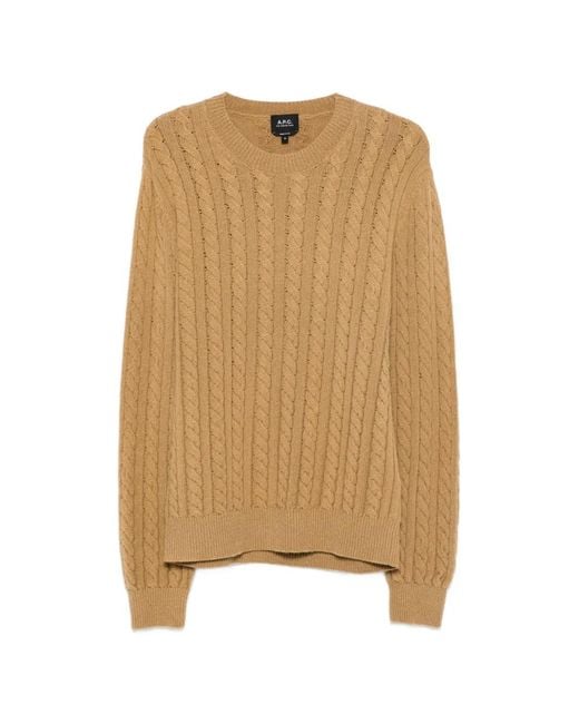 A.P.C. Pullover Mit Zopfmuster in Natural für Herren