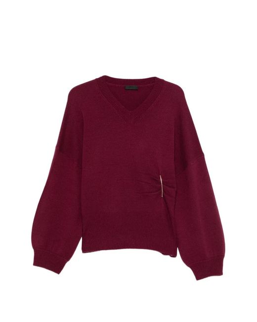 Liu Jo Red V-Neck Sweater