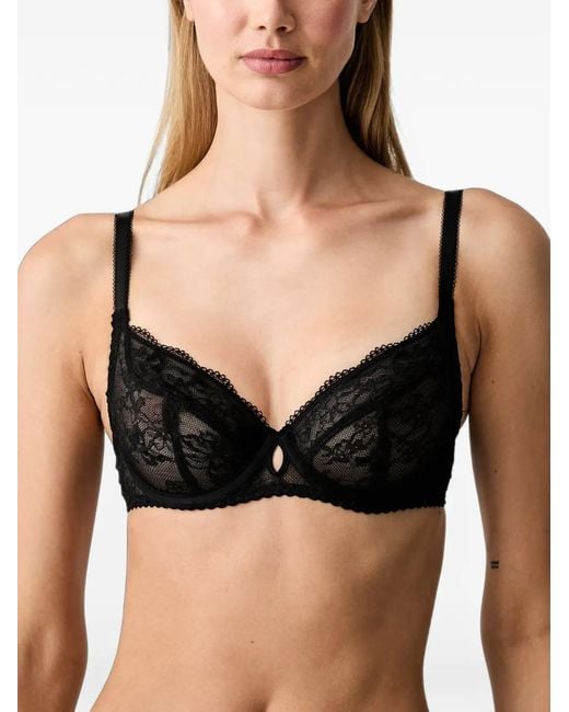 Chantelle Black Pulp Kiss Lace-Trim Underwired Bra