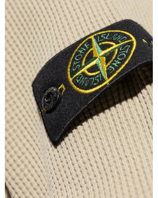 メンズ Stone Island コンパスバッジ セーター Natural
