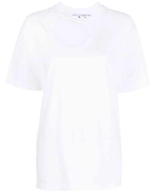 Off-White c/o Virgil Abloh White Cut-Out Cotton T-Shirt