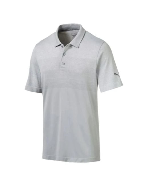 PUMA Gray Evoknit Performance Polo Shirt for men