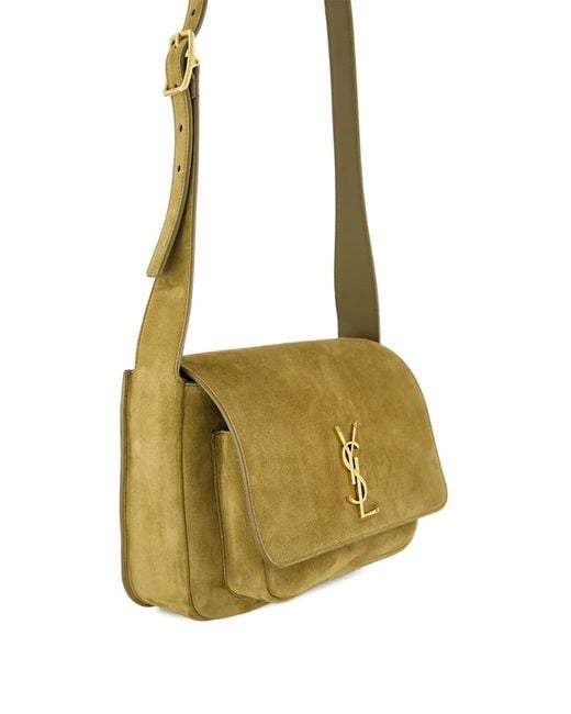 Saint Laurent Metallic Small Niki Suede Satchel Bag