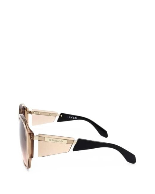 Adidas Pink Geometric-Frame Gradient Sunglasses