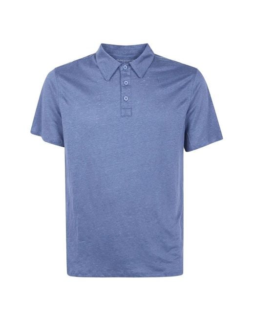 Majestic Filatures Blue Buttoned Polo Shirt for men
