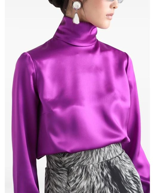 Dolce & Gabbana サテン ブラウス Purple