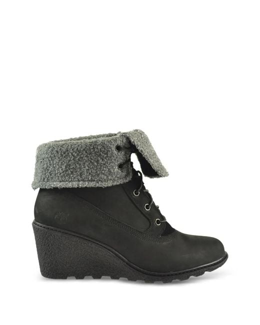 Timberland Black Roll Top Boots