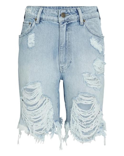 SER.O.YA Blue Mia Frayed Shorts