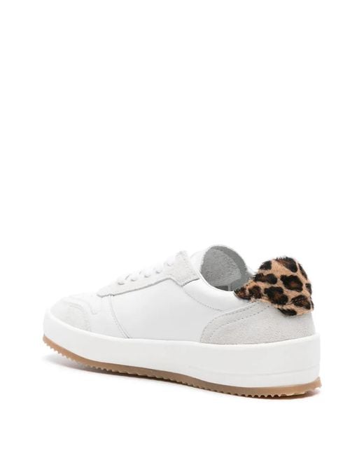 Philippe Model White Nice Sneakers With Leopard Print Heel