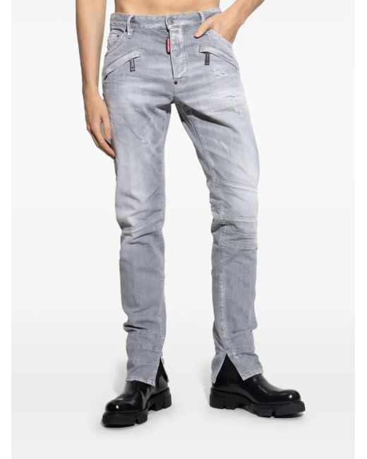 DSquared² Blue Distressed-Effect Jeans for men