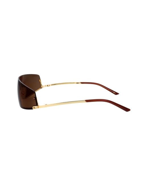 Gucci Brown Shield-Frame Sunglasses