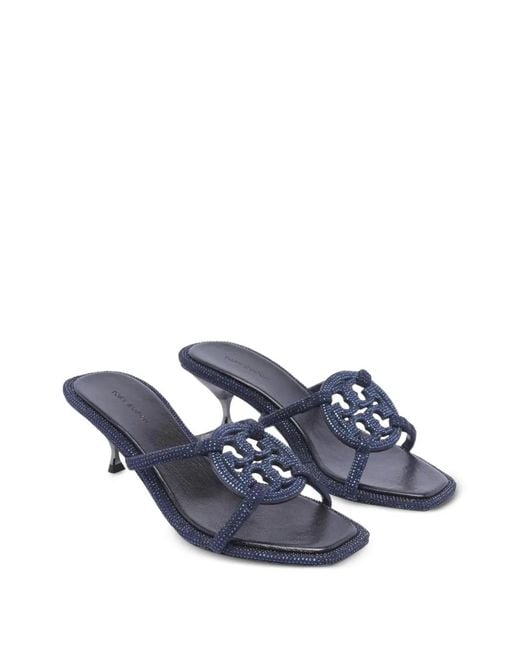 Tory Burch Blue Geo Pavé Sandals