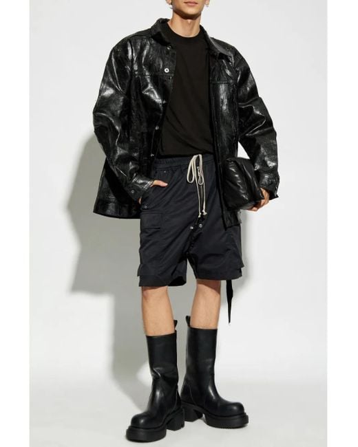 Rick Owens Black Jumbo Worker Jacket for men