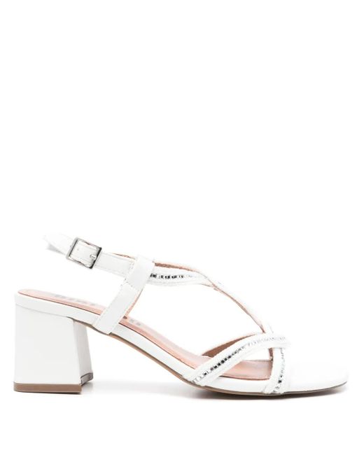 Bibi Lou White 60Mm Rhinestone-Embellished Sandals