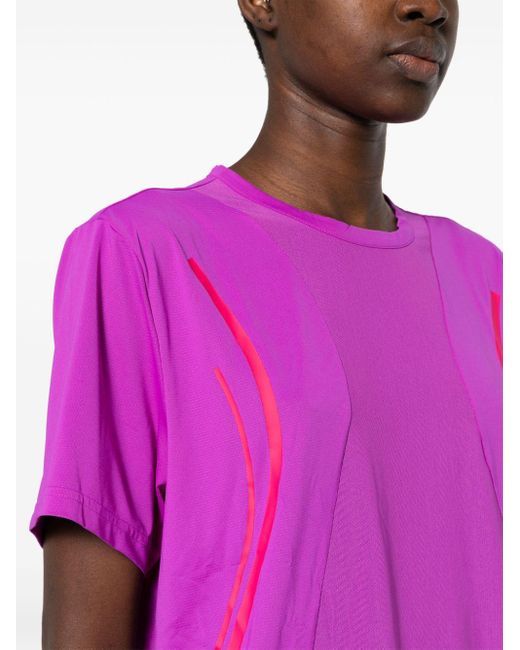 Adidas By Stella McCartney T-shirt Met Gestreept Detail in het Pink