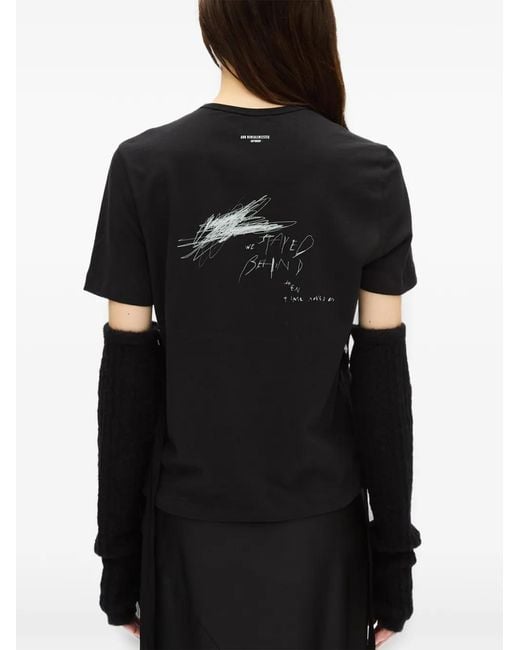 Ann Demeulemeester Black Mea Rib-Knit Gauntlets